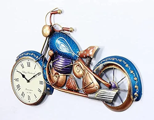 UNIVERSAL ART Wall Mount Bullet Bike Clock Wall Hanging/Wall Sculpture, Metal Decorative Art, Wall Decore for Home, Office & Cafe | Ideal GIft for Kids Bedroom