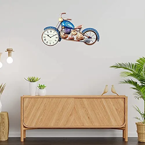 UNIVERSAL ART Wall Mount Bullet Bike Clock Wall Hanging/Wall Sculpture, Metal Decorative Art, Wall Decore for Home, Office & Cafe | Ideal GIft for Kids Bedroom