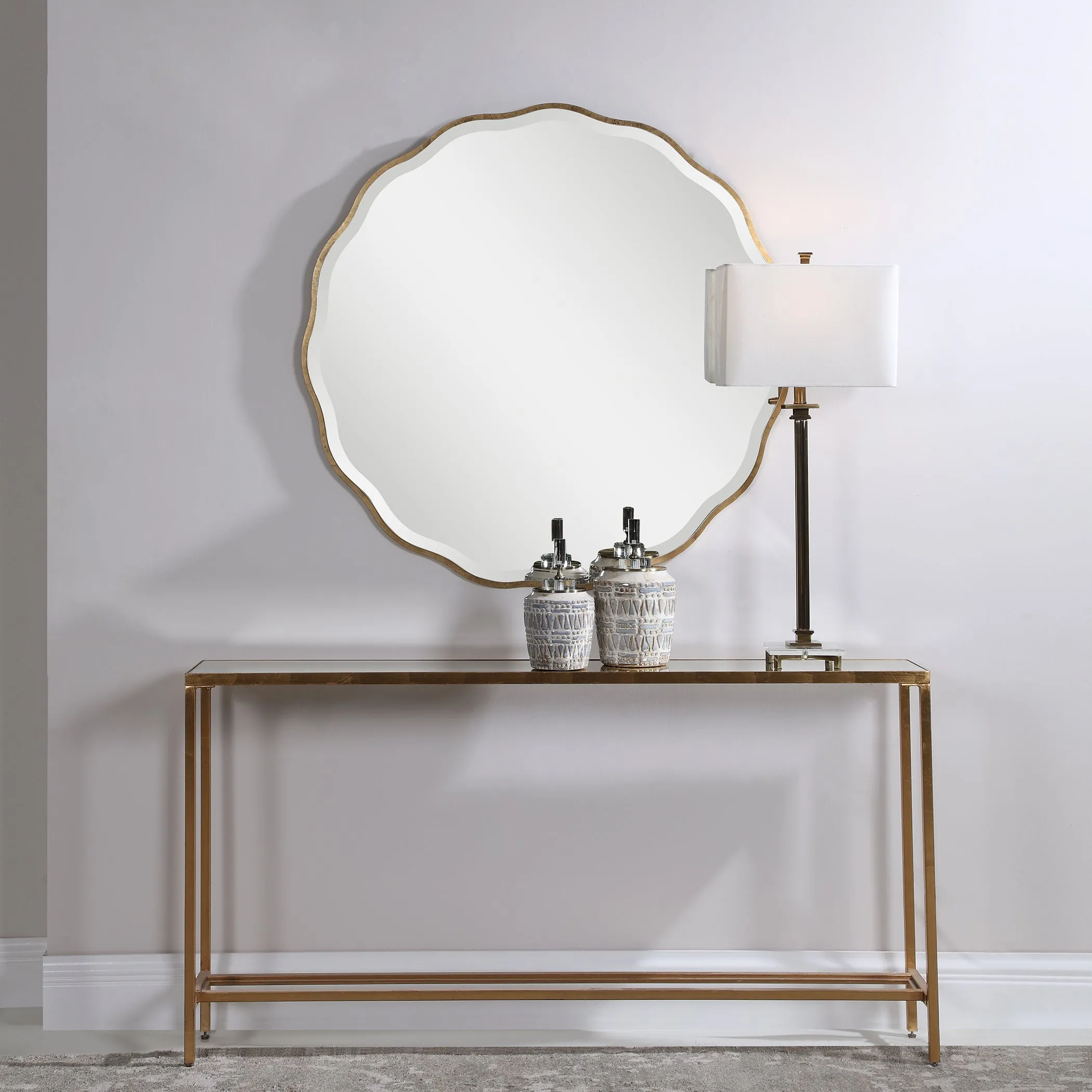 Uttermost Aneta Gold Round Mirror