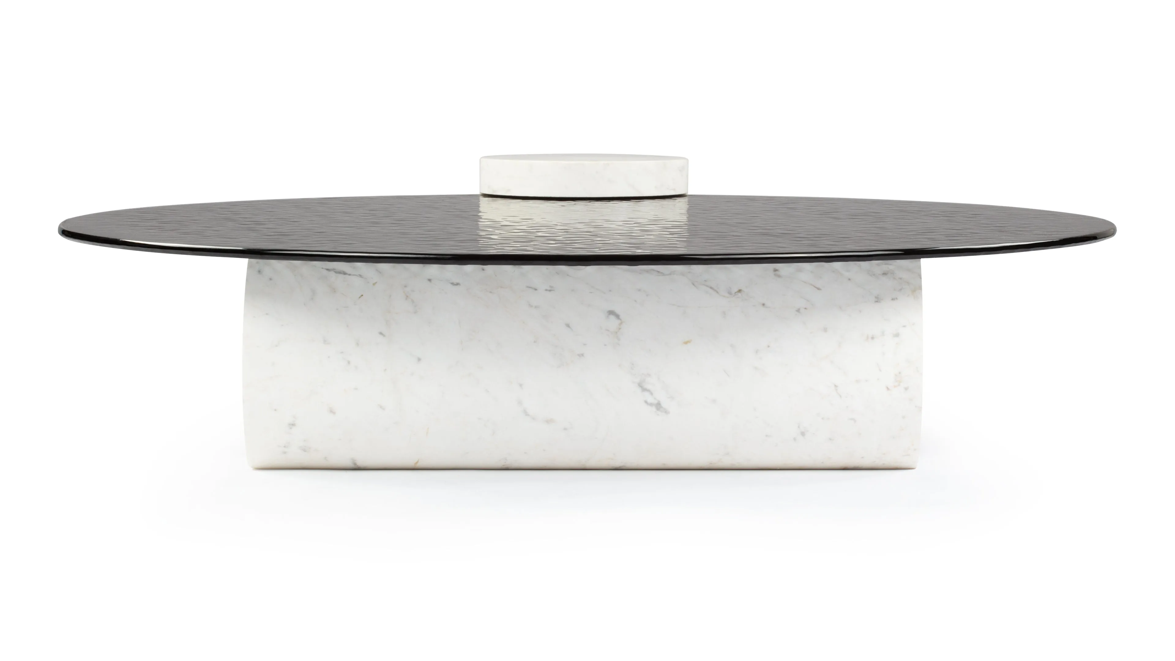 Verre Particulier - Verre Particulier Coffee Table, White Marble and Smoked Glass