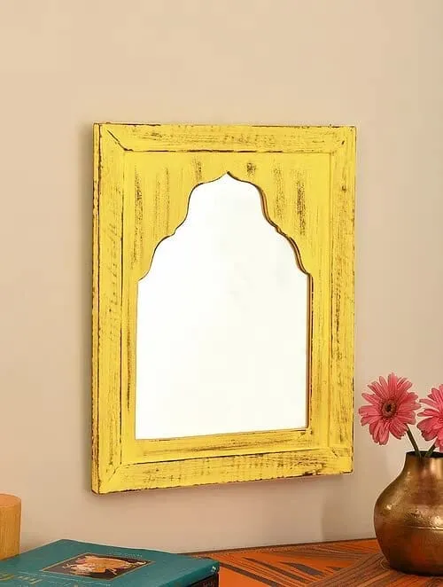 Yellow Mehrab Mirror Frame